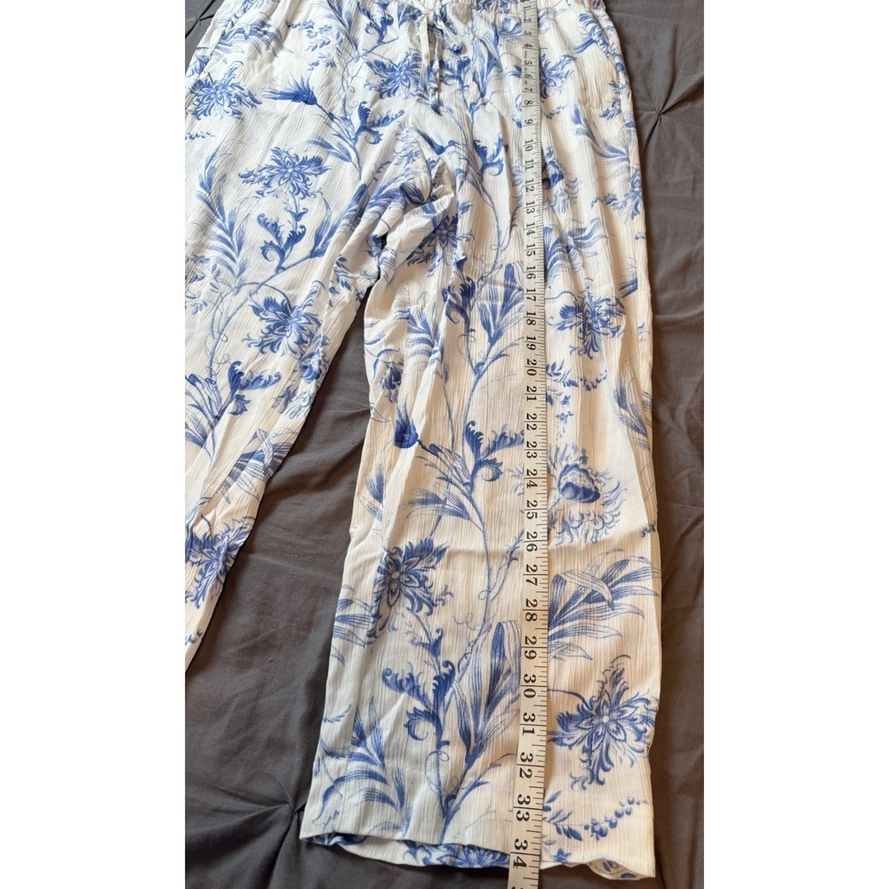 Lot Of 2 Talbots Ankle Pants Ocean Floral & Pull On Patel Pottery Pants Large - Picture 3 of 15